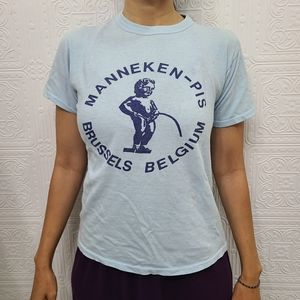 90s Vintage Tshirt, Manneken Pis Brussels, Belgium